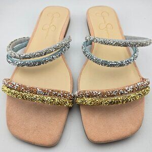 Jessica Simpson Raexe Slide Sandals | Embellished Straps | Women’s Size 8M